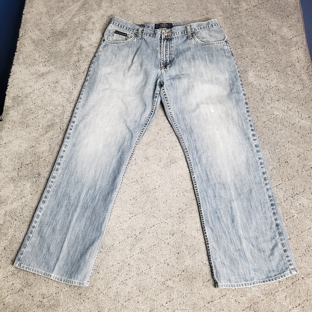 VTG US Polo Assn Jeans Mens 36x30 Blue Wide Leg Baggy Skater Streetwear Denim